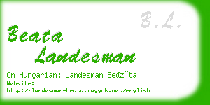beata landesman business card